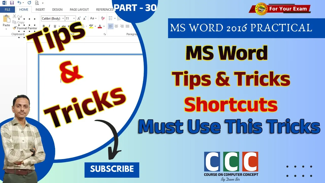 31 Video 30 ｜ CCC ｜ MS WORD Tips and Trick Part 2 ｜ Magical Secret, Tips & Tricks of Microsoft Word